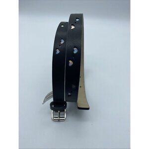 Target Black Faux Leather Belt with Hearts Women's Size 27 Small Skinny